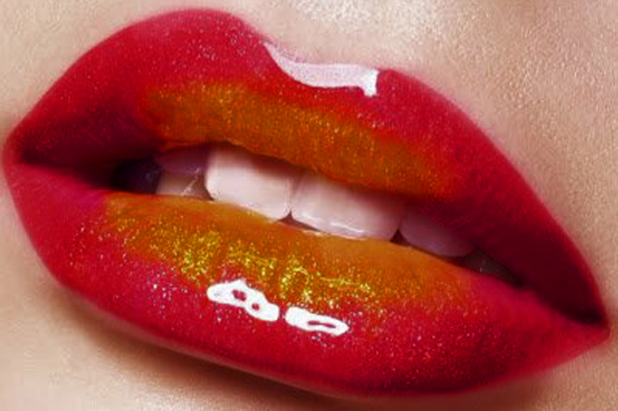 ombre orange lipstick